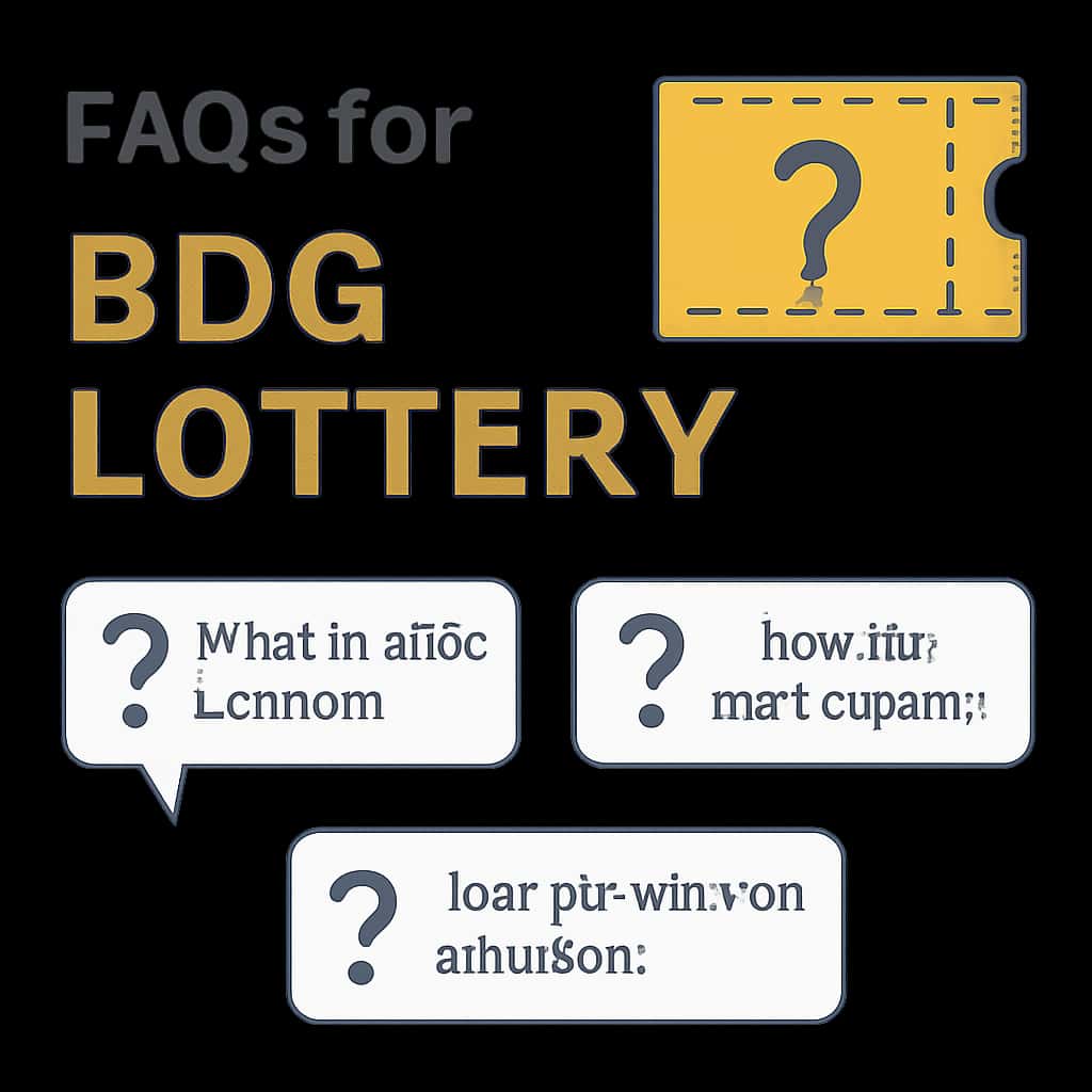 Diagram illustrating section topics for FAQs for BDG Lottery.