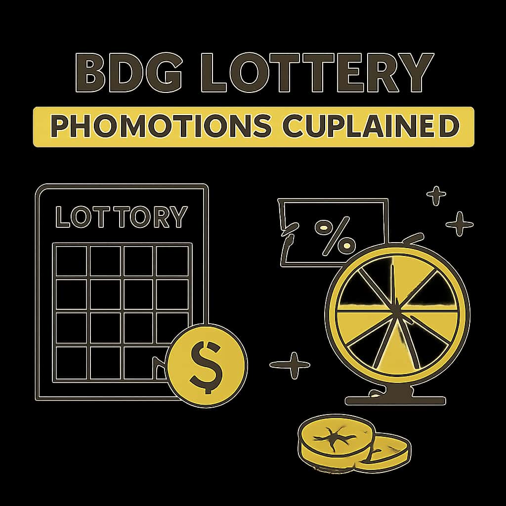 An educational diagram outlining BDG Lottery promotions and their rules.