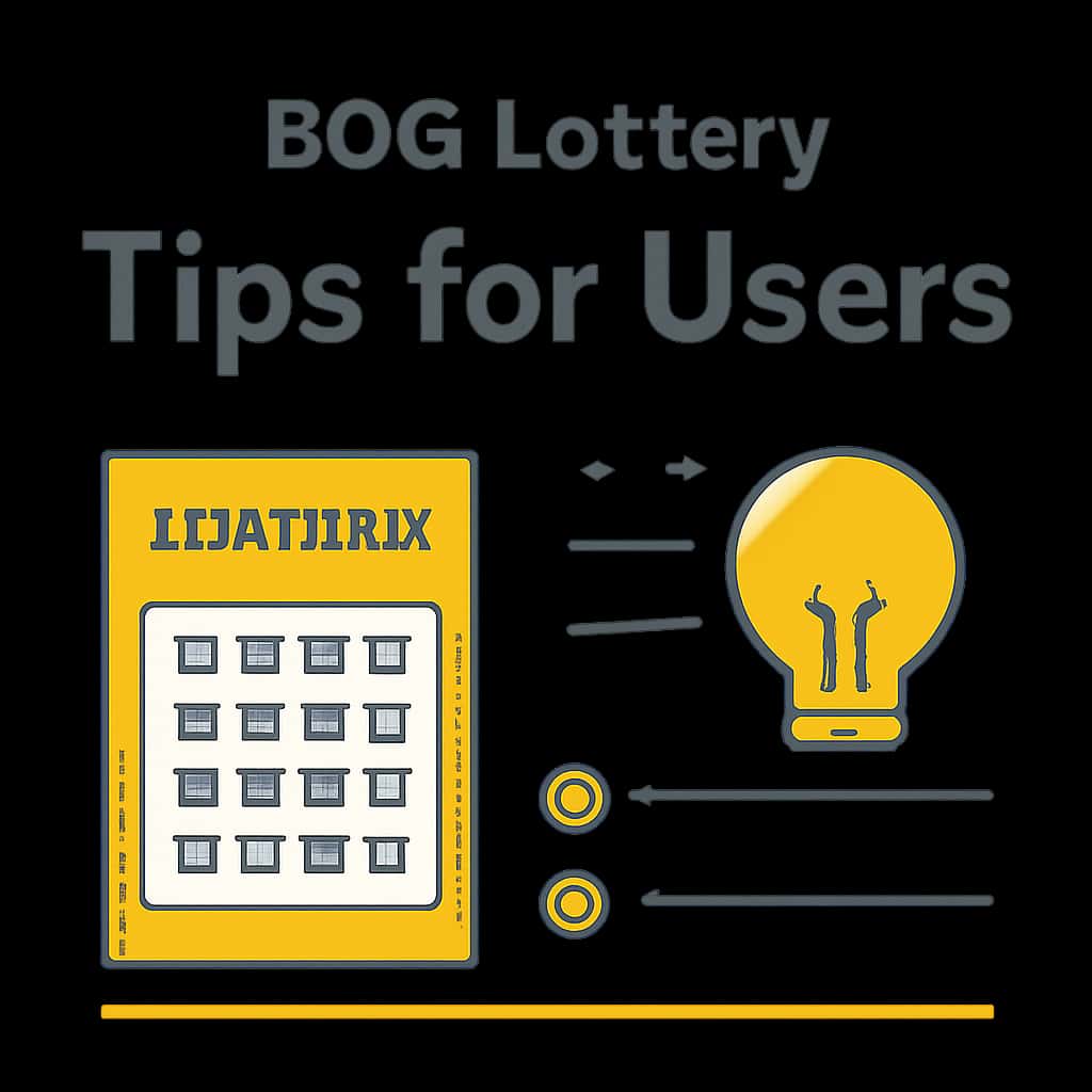 An educational illustration about tips for BDG Lottery users, incorporating relevant symbols.