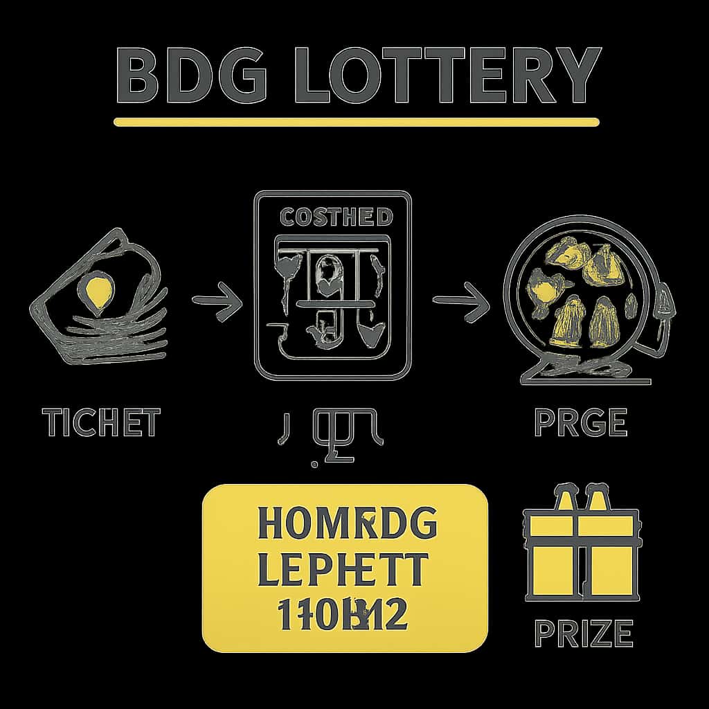 An educational diagram explaining the BDG Lottery.