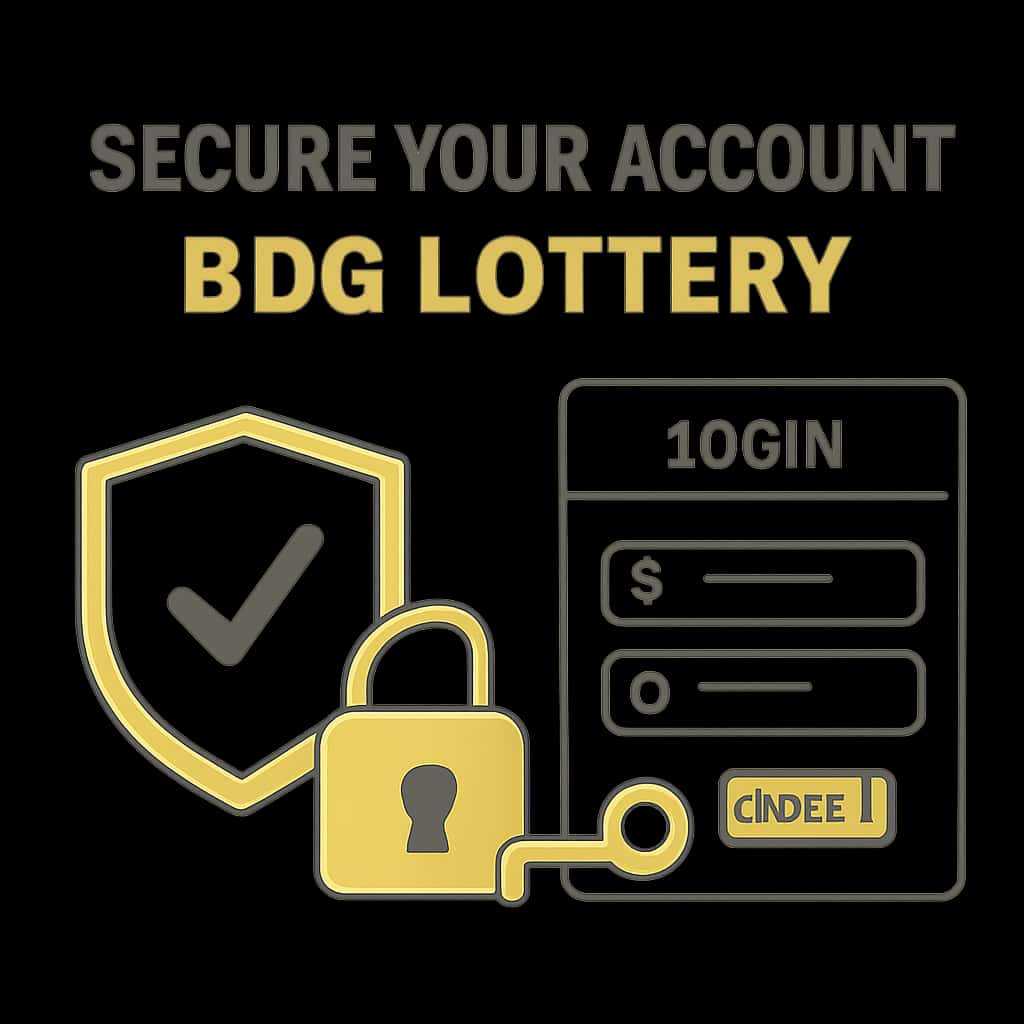 An educational diagram showing steps to secure a BDG Lottery account.